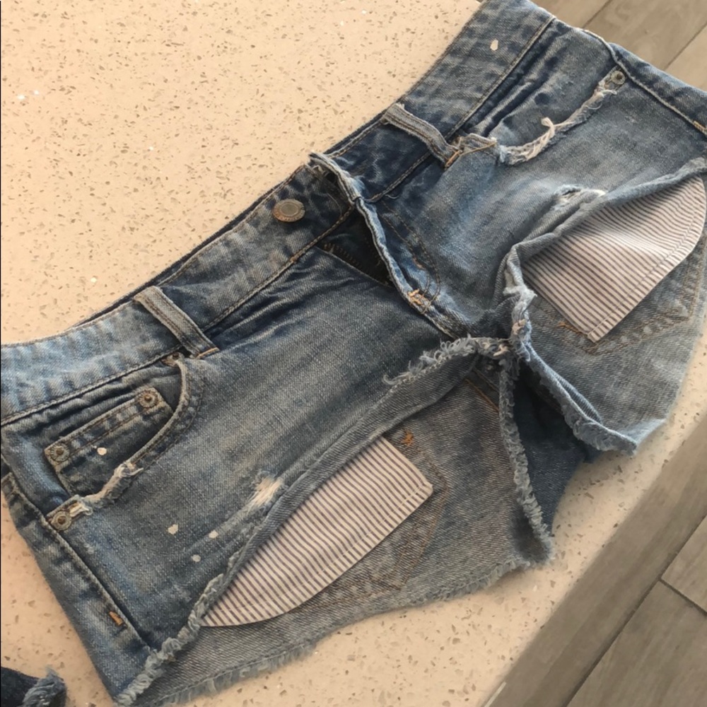 Jean shirts with striped-pockets